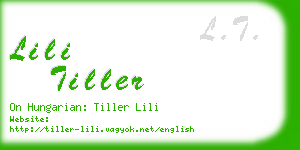 lili tiller business card